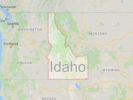 State map of Idaho
