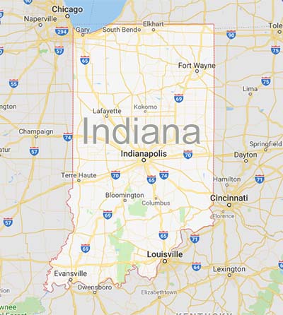 State map of Indiana