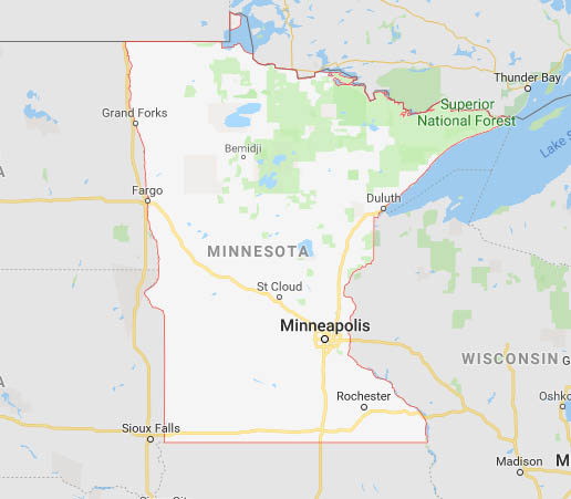 State map of Minnesota