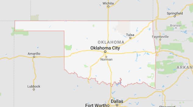 State map of Oklahoma