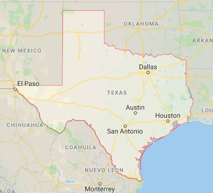 State map of Texas