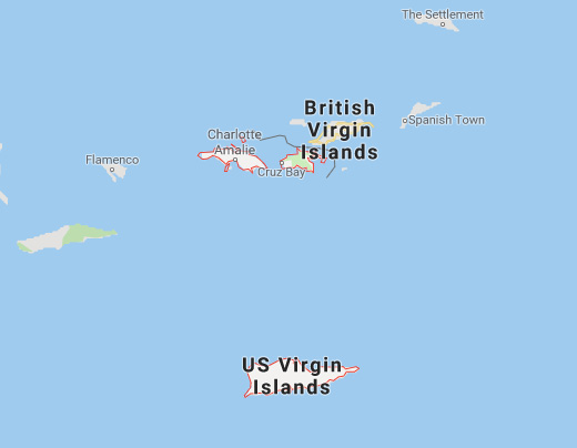 Map of the US Virgin Islands