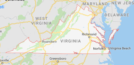 State map of Virginia