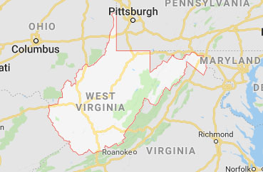 State map of West Virginia